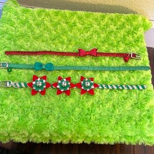 Lot of three small dog Christmas collars